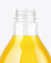 Clear Plastic Apple Juice Bottle Mockup