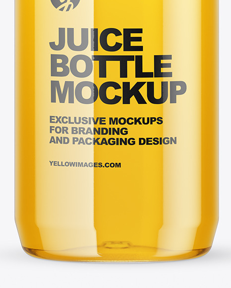 Clear Plastic Apple Juice Bottle Mockup