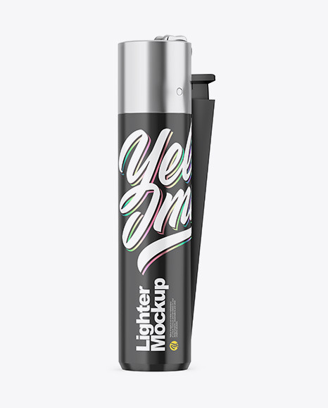 Glossy Plastic Lighter Mockup