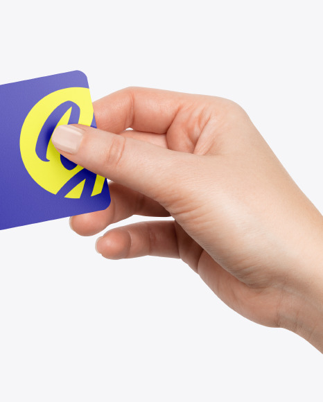 Business Card in a Hand Mockup