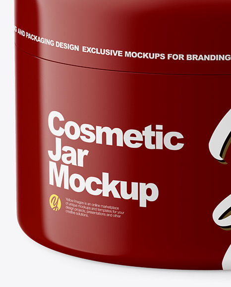 Glossy Cosmetic Jar Mockup