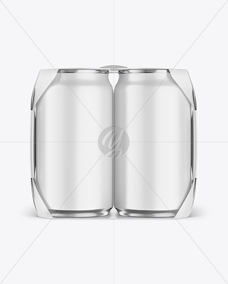 Carton Pack W/ 4 Matte Cans Mockup