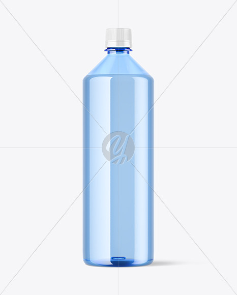 Blue Plastic Water Bottle Mockup