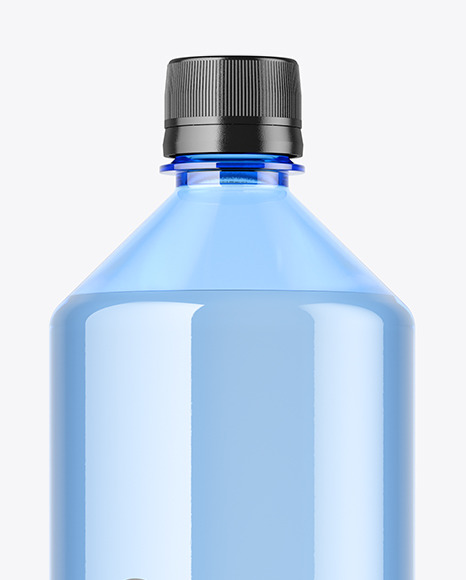 Blue Plastic Water Bottle Mockup
