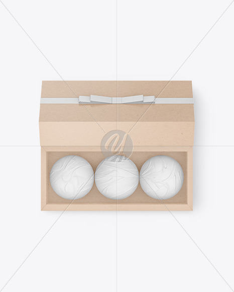 Kraft Paper Box with Chocolates Mockup