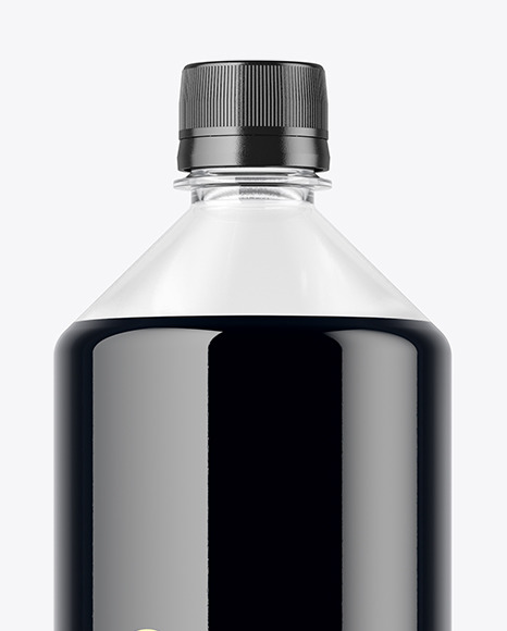 Clear Plastic Bottle with Dark Drink Mockup