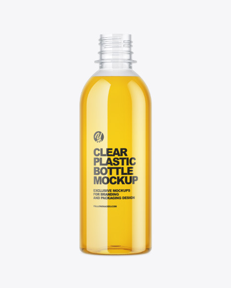 Clear Plastic Juice Bottle Mockup