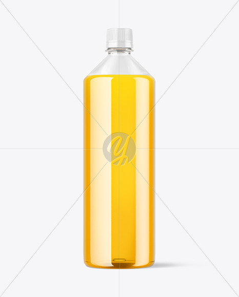 Clear Plastic Apple Juice Bottle Mockup