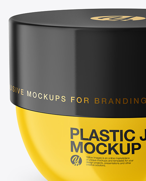 Glossy Plastic Jar Mockup