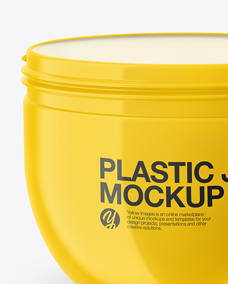 Glossy Plastic Jar Mockup