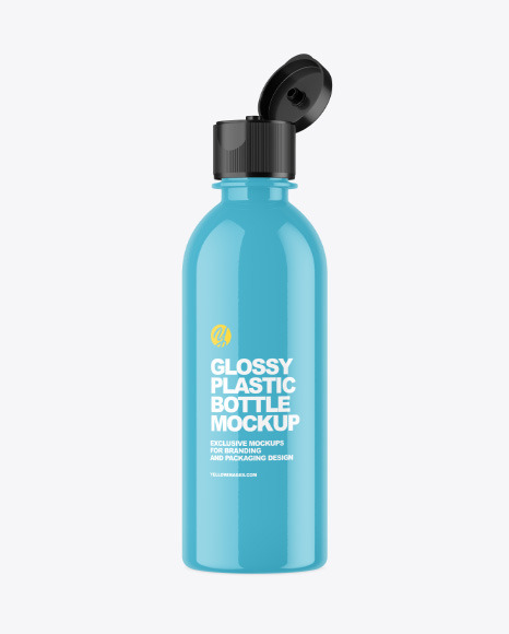 Glossy Plastic Bottle Mockup