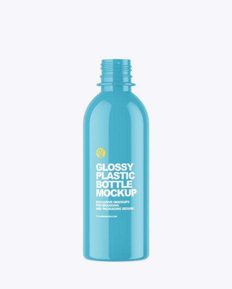 Glossy Plastic Bottle Mockup