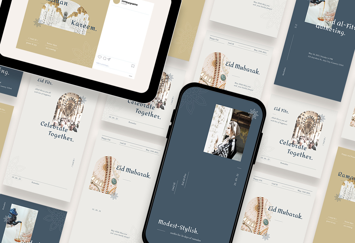 Beauty and Elegant Happy Eid Instagram Template