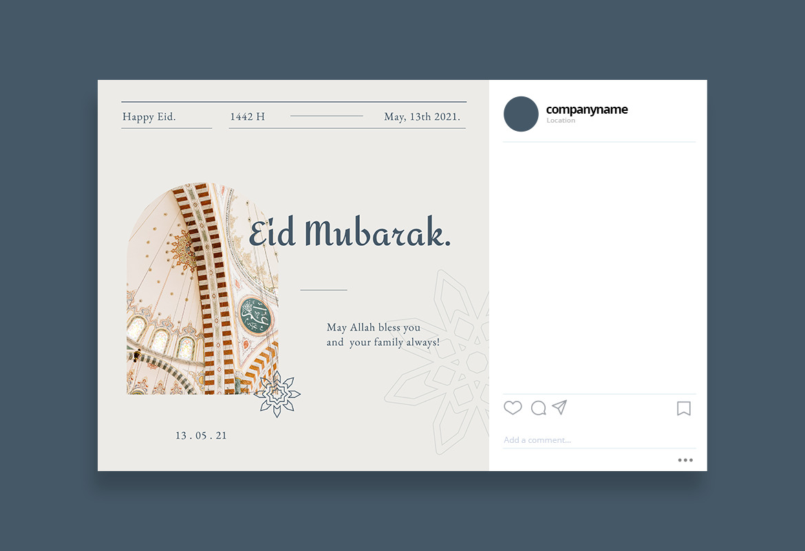 Beauty and Elegant Happy Eid Instagram Template