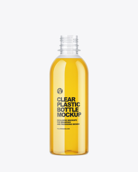 Clear Plastic Juice Bottle Mockup