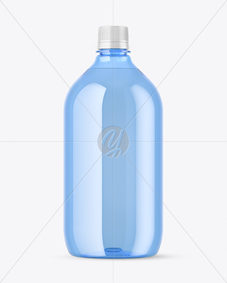 Blue Plastic Water Bottle Mockup