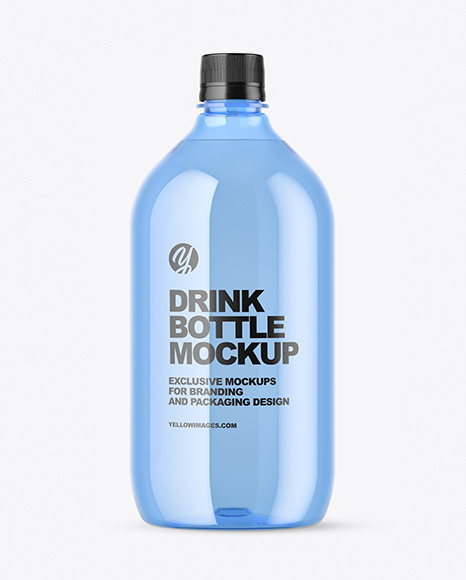 Blue Plastic Water Bottle Mockup