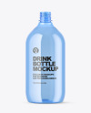 Blue Plastic Water Bottle Mockup