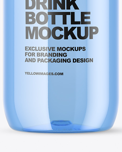 Blue Plastic Water Bottle Mockup