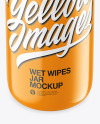 Opened Glossy Wet Wipes Jar Mockup