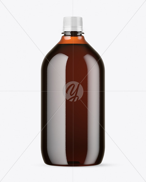 Amber Plastic Bottle Mockup