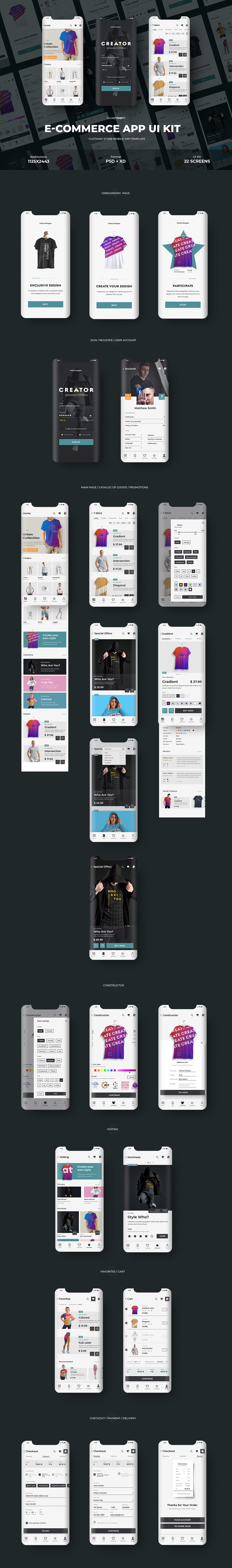 UI Kit Mobile App for an E-Commerce Clothing Store