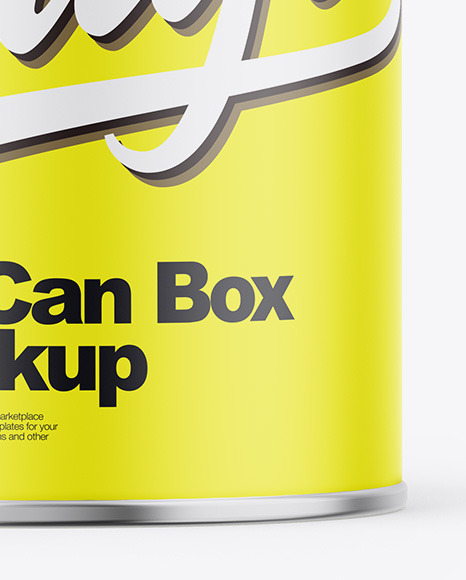Matte Tin Can Box Mockup