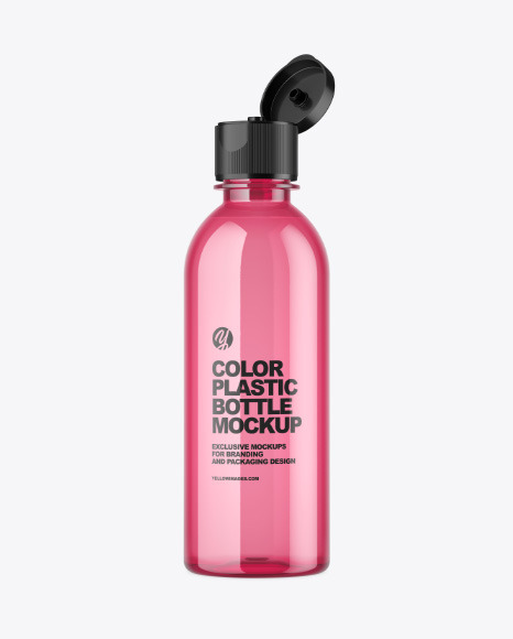 Colored Plastic Bottle Mockup - Colorful+plastic+view