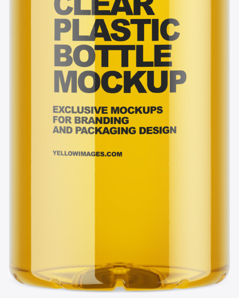 Clear Plastic Juice Bottle Mockup