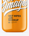 Opened Glossy Wet Wipes Jar Mockup