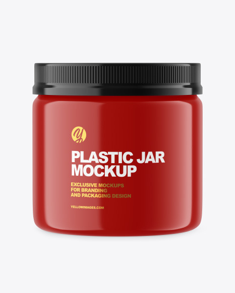 Glossy Plastic Jar Mockup