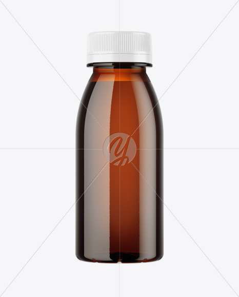 Amber Plastic Bottle Mockup