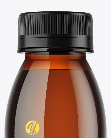 Amber Plastic Bottle Mockup