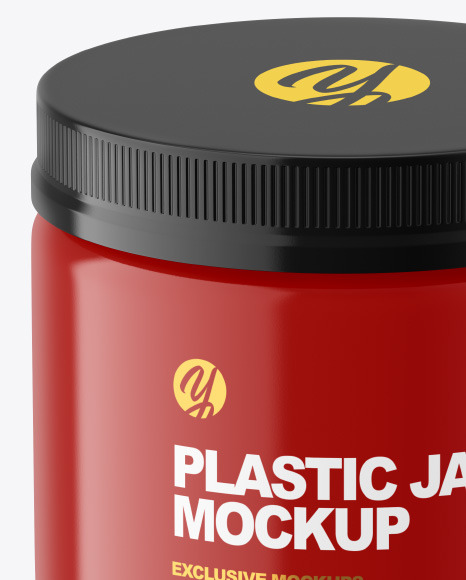 Glossy Plastic Jar Mockup