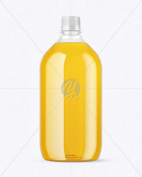 Clear Plastic Apple Juice Bottle Mockup