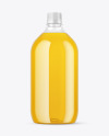 Clear Plastic Apple Juice Bottle Mockup