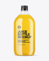 Clear Plastic Apple Juice Bottle Mockup