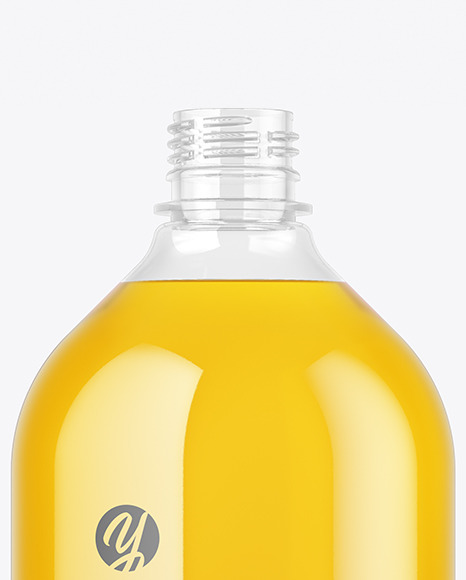 Clear Plastic Apple Juice Bottle Mockup