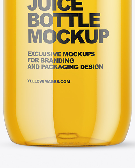 Clear Plastic Apple Juice Bottle Mockup