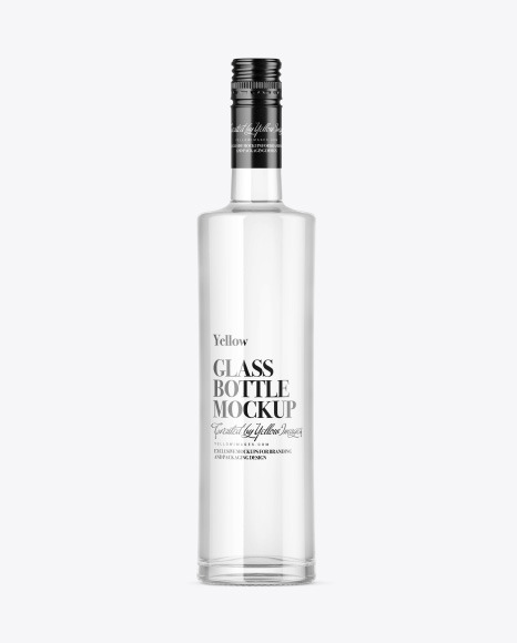 Clear Glass Vodka Bottle Mockup