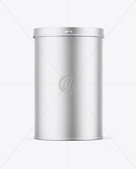 Matte Metallic Tin Can Box Mockup