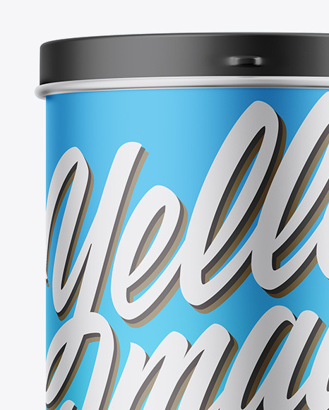 Matte Metallic Tin Can Box Mockup