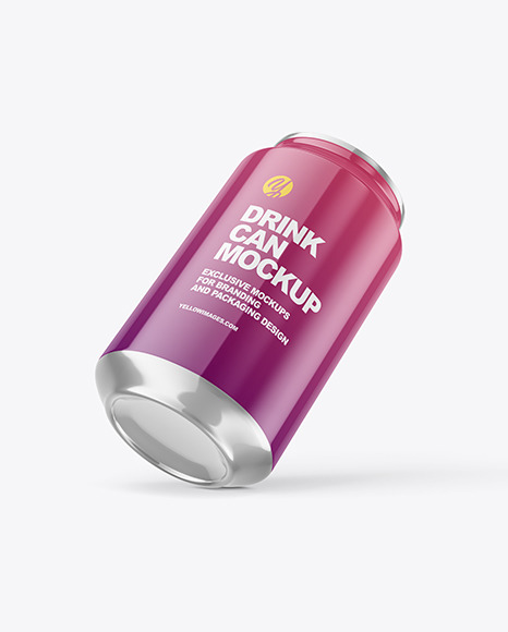 330ml Glossy Drink Can Mockup