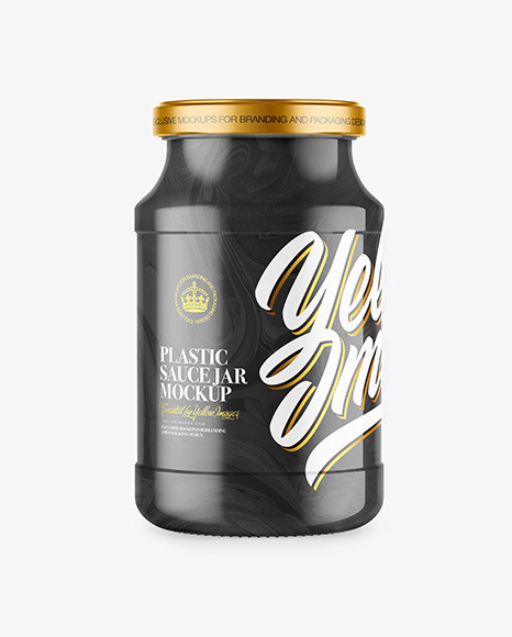 Glossy Plastic Sauce Jar Mockup