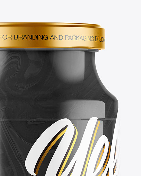 Glossy Plastic Sauce Jar Mockup