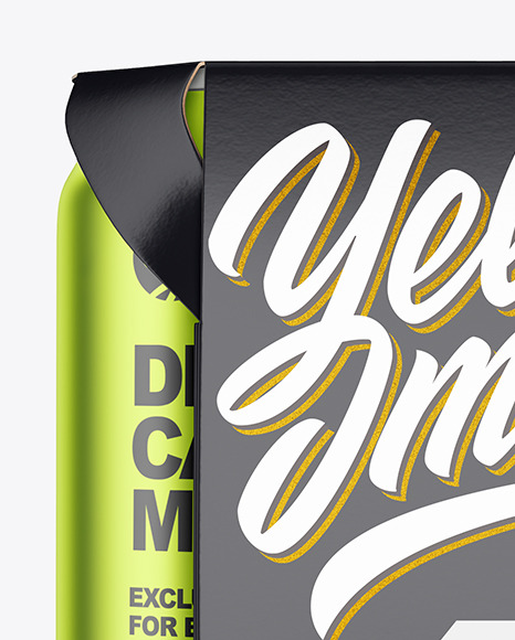 Carton Pack W/ 4 Matte Metallic Cans Mockup