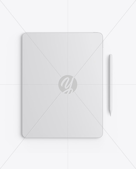 Clay Apple iPad Pro w/ Pen Mockup