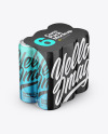 Matte Metallic Cans in Shrink Wrap Mockup