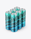 Matte Metallic Cans in Shrink Wrap Mockup