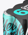 Matte Metallic Cans in Shrink Wrap Mockup